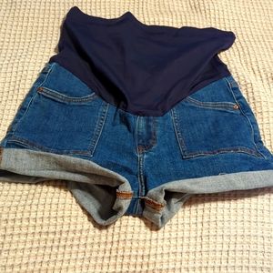 Pink blush maternity shorts